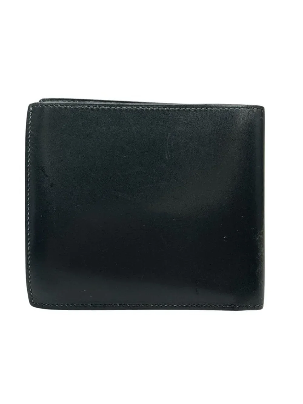 Hermes Bifold Wallet Folding Bill Card Slot Leather Dark Green Compact Capacity